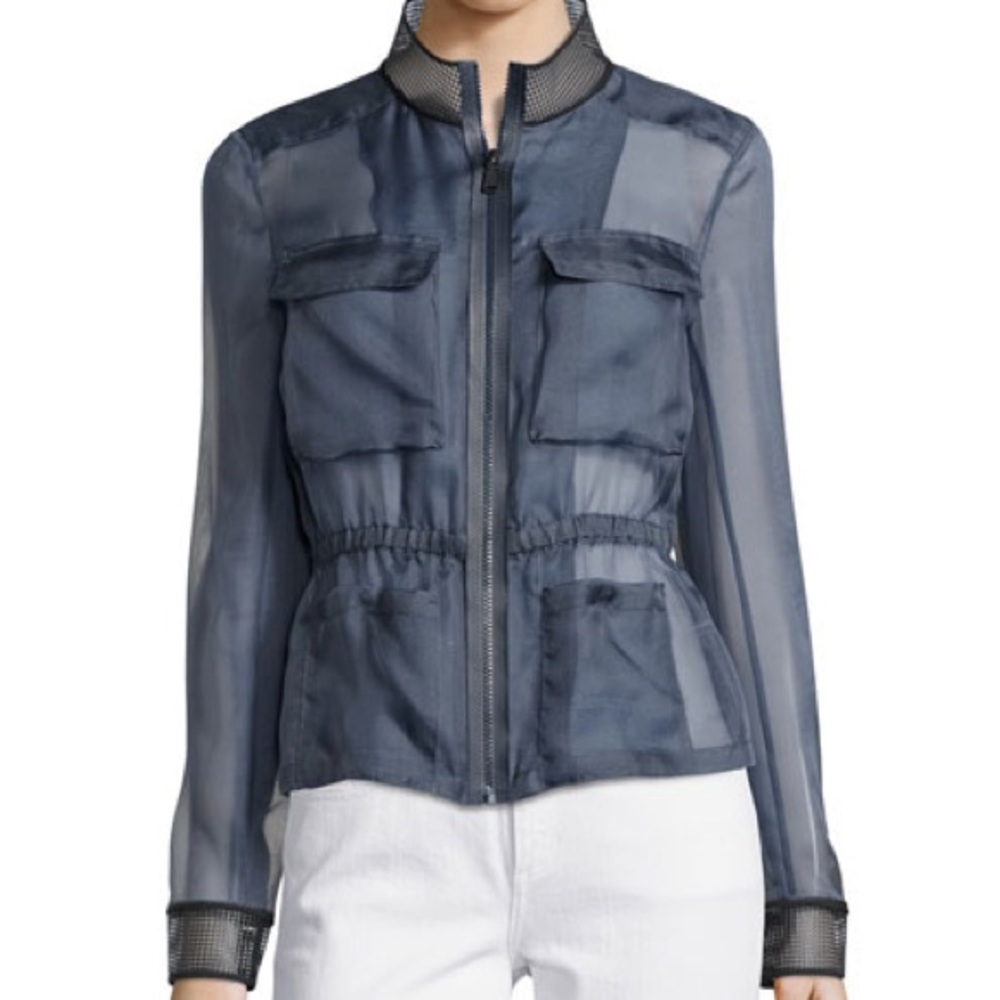 Elie Tahari Organza/Tulle/Sheer/Mesh bomber jacket
